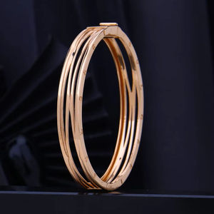 Brazalete chapado en oro entrelazado moderno, diseño de múltiples capas, joyería elegante para mujeres y niñas - Product Image 1