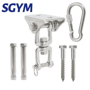 Inoxydable ss304 <span class=keywords><strong>suspension</strong></span> matériel balançoire <span class=keywords><strong>crochet</strong></span> de <span class=keywords><strong>plafond</strong></span> avec D manille tenture murale kit <span class=keywords><strong>pour</strong></span> hamac de yoga sur chaise boxe - Product Image 6