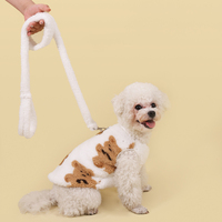 Moonking – ensemble de laisses pour petits chiens, 1 pièce, marron, rouge, blanc, en peluche, pour l'automne et l'hiver, accessoires pour animaux de compagnie