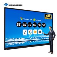 Pizarra Interactiva Electrónica LCD USB de 55-100 Pulgadas, 4K UHD, Táctil de 20 Puntos, Cámara de 48MP, Sistema Operativo Dual, Intel Core, Garantía de 3 Años