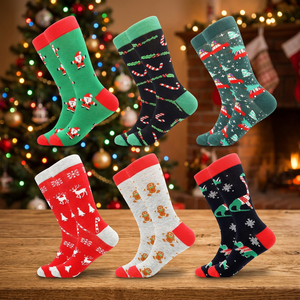 Calcetines de Vestir Casuales de Invierno Antibacterianos para Hombre, Divertidos, Coloridos, Originales, Navideños - Product Image 3