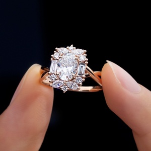 แหวนเพชรทรงรี CVD ขนาด 2.05 กะรัต สี D ความสะอาด VS1 รุ่น MSR-1364 ทอง 14K แบบสั่งทำพิเศษ - Product Image 4