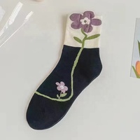 Vente en gros de chaussettes tulipe tendance printemps et été Chaussettes en coton à fleurs élégantes pour femmes