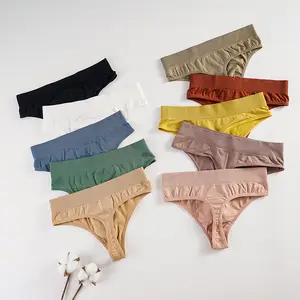 Embroidered Low-rise T-back Seamless String Panties Thin Thong Sex  Underwear for Women Summer Jeans