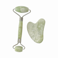 Pierre de Cristal Naturelle Anti-âge Logo Personnalisé Outil de Massage Facial Ensemble Xiuyan Rouleau de Jade et Gua Sha pour Visage guasha Facial