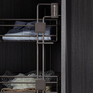 <b>Wardrobe</b> Pull Out Drawer Telescopic Trouser Rack Adjustable Clothing Organizer Built In Closet Storage Basket Rectangle Size - Product Image 2