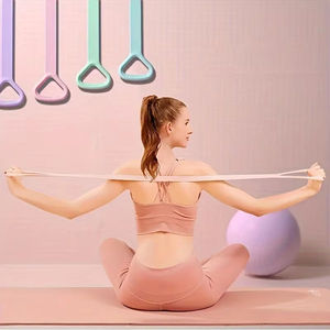 Fascia Elastica per Fitness <span class=keywords><strong>con</strong></span> Maniglie, Corde Elastiche per Allenamento <span class=keywords><strong>Braccia</strong></span> e Schiena, per Fisioterapia, Yoga, Pilates, Stretching, Sport e Palestra - Product Image 5