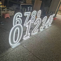 NIKA Popular LED Acrylique 3ft 4ft White Neon Marquee Light up Frame Letter Numbers for Wedding Birthday Party Decoration