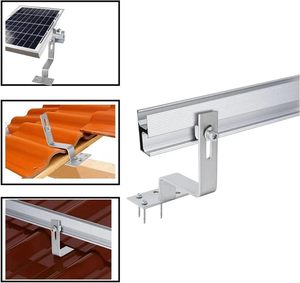 Support de panneau solaire pour tuiles de toit, <span class=keywords><strong>crochet</strong></span> solaire pour tuiles, support de fixation pour installation photovoltaïque - Product Image 1