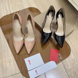 Zapatos de Tacón Alto Rojos con Punta en Pico y Abertura Lateral para Mujer, Tacones Delgados y Elegantes de Charol - Product Image 2