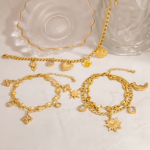 Pulsera de Eslabones de Acero Inoxidable Hecha a Mano con Colgante Individual DIY, Joyería de Oro de 18K, Amuleto de Moda para Aniversario - Product Image 3