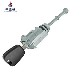 QSF adapté au logo 2008 cylindre de serrure de porte serrure de porte gauche, cylindre de serrure de conducteur clé unique clé de pièces de voiture - Product Image 4