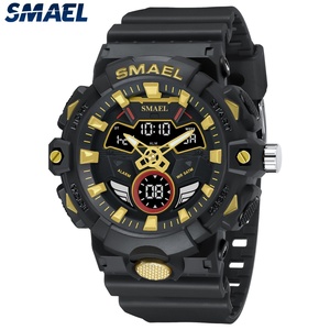 Montre de sport à double fuseau horaire Smael 8085 avec double affichage, matériau respectueux de l'environnement, montre de plongée numérique - Product Image 6