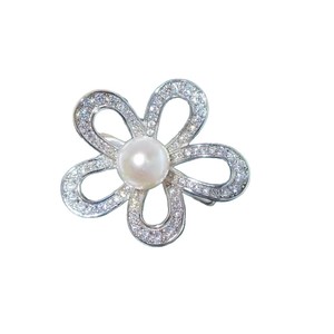 10703 DIY Pearl Accessories S925 <b>Silver</b> Ring Stand with 8-10mm Round <b>Beads</b> Fashion <b>Silver</b> Jewelry Stand - Product Image 5