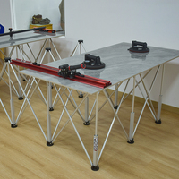 MUFASHA - Cadre de support en alliage d'aluminium à pattes d'araignée, table de travail pliable télescopique pratique pour le travail du bois, pieds de table pliables pour l'extérieur