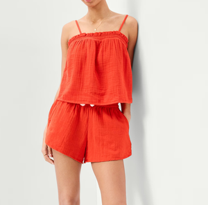 Tops <span class=keywords><strong>de</strong></span> Verano 2026 con Estampado Personalizado, Estilo Smocked, <span class=keywords><strong>de</strong></span> Gasa <span class=keywords><strong>de</strong></span> Algodón, con Tirantes Finos - Product Image 4