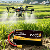 15.5Ah 16Ah 16.6Ah 400Wh/kg Baterai Lithium Semi Solid Lipo Baterai Kustom 6-14S Paket Baterai Lithium Polymer untuk Drone Multi-Rotor