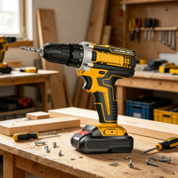 Perceuse-visseuse à percussion sans fil 21V avec batterie au lithium, kit pour bricolage domestique, conforme RoHS CE