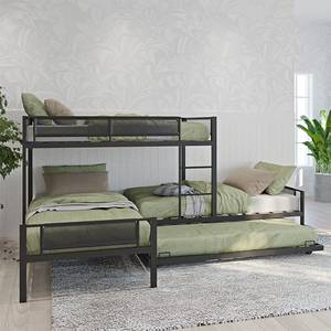 Сверхпрочная двухъярусная кровать L-образной формы с трехместными и четырехъярусными кроватями для 4 детей с металлическим каркасом, мебель для спальни для подростков, детей - Product Image 3