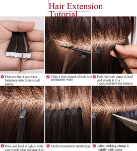 Extensions de cheveux chinois Remy invisibles à faire soi-même, bandes adhésives Skin Weft Ins XS, modèle de cheveux sans couture toutes couleurs - Product Image 6