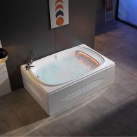 Moderna Bañera de Hidromasaje Independiente para 2 Personas, Certificado CE, Drenaje con Volante Manual y Luz Ambiental en la Parte Inferior