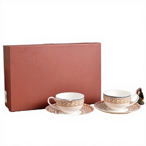 European Style Minimalist Luxurious Bone China <b>Cups</b> & <b>Saucers</b> Set-Eco-Friendly Back to School <b>Tea</b> & Coffee Gift 250ml - Product Image 3