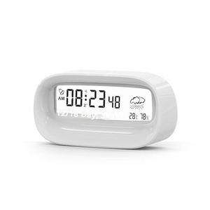 Nouvelle Horloge Réveil Électronique Rechargeable avec Veilleuse, Design Mignon de Dessin Animé, Calendrier Numérique, Thermomètre et Hygromètre Transparent - Product Image 5