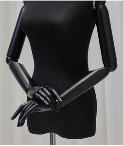 Maniquí de mujer en blanco y negro para la parte superior del cuerpo, exhibición de ropa, maniquí femenino con Base de madera para mujer - Product Image 5