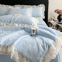 Nouveauté été, ensemble de literie luxueux en dentelle jacquard douce, 4 pièces, taille king