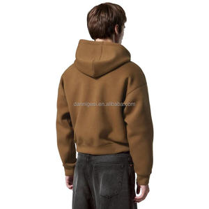 Sweat à capuche zippé 100 % coton molletonné épais, en French Terry de haute qualité, coupe oversize à épaules tombantes, court, entièrement zippé, personnalisable - Product Image 6