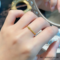 Bague ouverte réglable en or pur Lerca 999, design double cœur entrelacé gravé CNC