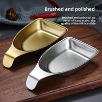Petite coupelle à sauce dorée en acier inoxydable 304 de style coréen, pour usage commercial, créative, pour pâte de crevettes et boulettes de viande