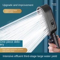 Pommeau de Douche ABS Moderne à Haute Pression, Économiseur d'Eau, Détachable, Réglable, avec Filtre Anti-Chlore et Jet Pluie