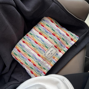 Bolsa <span class=keywords><strong>de</strong></span> Maquillaje Personalizada con Diseño <span class=keywords><strong>de</strong></span> Rayas Tejidas Coloridas, Bolsa <span class=keywords><strong>de</strong></span> Almacenamiento con Cierre, Bolsa <span class=keywords><strong>de</strong></span> Aseo, Estuche <span class=keywords><strong>de</strong></span> Cosméticos <span class=keywords><strong>de</strong></span> Viaje para Mujeres - Product Image 4