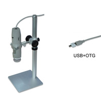 Mikroskop Digital Portabel Fokus Panjang Terpolarisasi Resolusi 5mp 1-500X Sumber Cahaya LED USB Berperingkat IP53 Layar Eksternal Mobile