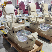 Fauteuil de pédicure spa massant électrique avec massage magnétique et dossier inversé pour salon de manucure