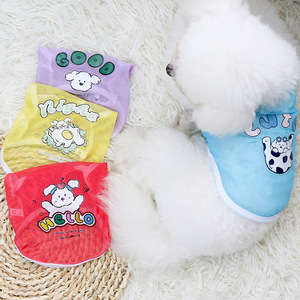 Gilet en maille à imprimé animal mignon pour petits chiens, vêtements respirants pour animaux de compagnie, été et printemps, Bichon Frise Golden Retriever Corgi - Product Image 1