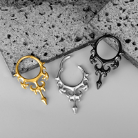 Evorte Pendentifs d'oreille Clicker à croix gothique à pointes, Pendentifs d'oreille pour oreilles écartées, Bijoux de piercing corporel, Dilatateurs d'oreille punk
