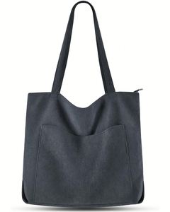 Women Corduroy Tote Bag Large Shoulder Hobo Bags Casual <b>Handbags</b> <b>Big</b> Capacity Shopping Work Bag - Product Image 1