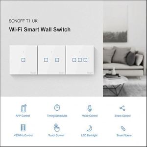 2024 nuevo tipo Reino Unido estándar Sonoff T1 1/2/3 Gang 1C/2C/3C interruptor de pared táctil <span class=keywords><strong>WiFi</strong></span> inteligente para Alexa <span class=keywords><strong>Google</strong></span> Home <span class=keywords><strong>Nest</strong></span> - Product Image 3