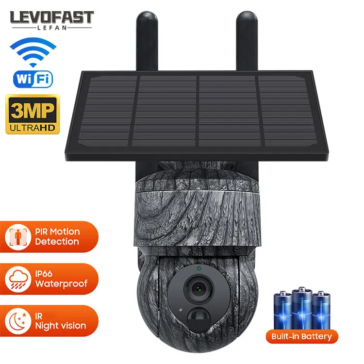 LEVOFAST LTE 4G SIM Card Camouflage Solar Power Camera Security Night Vision Network Solar Camera Outdoor