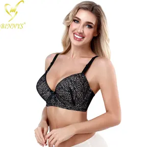 BINNYS Plus Size Breathable Sexy Bras Underwire Big Size Bra Set For Busty Women