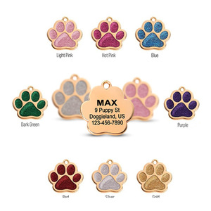 New Popular Logo Letter Modern Luxury <strong>Personalised</strong> Engrave Diamond Rose Gold Sublimation Blank Cat ID Paw Pet <strong>Dog</strong> <strong>Tag</strong> - Product Image 3