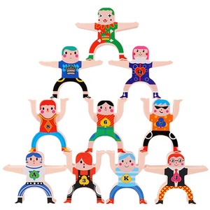 Juego de bloques de construcción de equilibrio para niños, conjunto de bloques de construcción de equilibrio de juego de dominó clásico con diseño de explorador acrobático, 16 piezas - Product Image 1