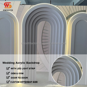 LEDA Custom Led Wedding Stage Backdrop Multi-layer Circular Arch Large Party <b>Acrylic</b> Backdrop Detachable - Product Image 3