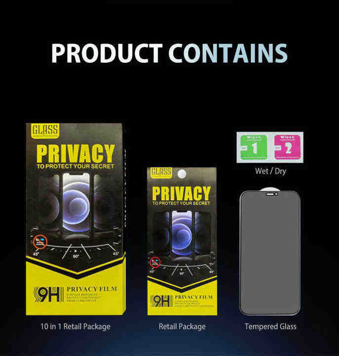 Privacy Anti-spy Silk Tempered Glass Screen Protector Film 14 15 Pro for Iphone 16 Pro Max 12 13 Mobile Phone Accessories