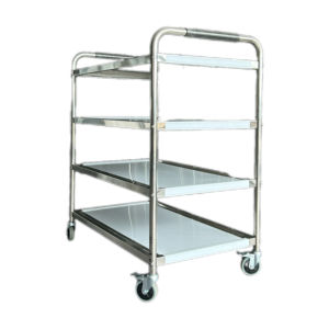 รถเข็นสแตนเลสสำหรับใช้ในห้องครัวมีล้อ INOX handcart สำหรับรับประทานอาหารสำหรับโรงแรมและร้านอาหาร - Product Image 6