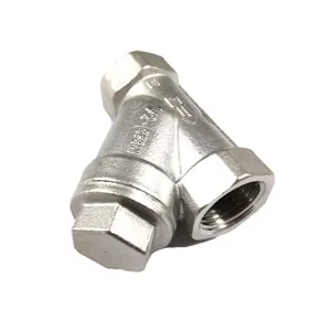 Metal Check Valve Thread Y Type Strainer Valve ANSI SS304 SS316 Female Water Metal Check Valves Normal Temperature Stainless Steel 316 PN16 Manual