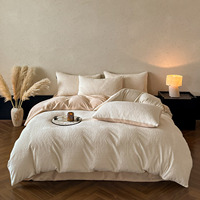 Nouvelle collection Automne Hiver 2026 – Parure de lit 4 pièces en velours de lait gaufré fil mat de classe A – Linge de lit luxueux, chaud et épais