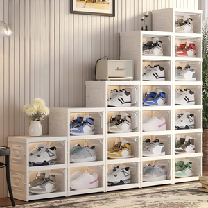 Faltbare Kunststoff-Sneaker-Aufbewahrungsbox mit Magnetischer Klarer Tür Schuh-Organizer-<span class=keywords><strong>Box</strong></span> AJ Display-<span class=keywords><strong>Box</strong></span> Staubdichte Schuhregal-<span class=keywords><strong>Box</strong></span> für Zuhause - Product Image 4